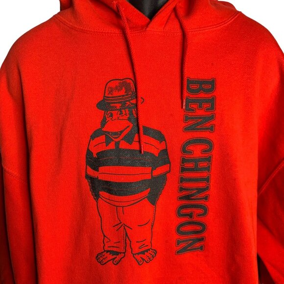 Ben Chingon Pullover Hoodie Sweatshirt 2XL Red Kangaroo Pocket Double Sided - Picture 4 of 8